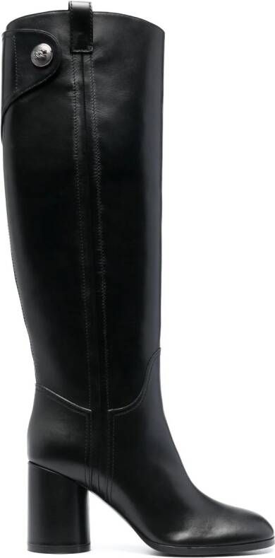 Casadei 90mm knee-high leather boots Black