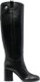 Casadei 90mm knee-high leather boots Black - Thumbnail 1