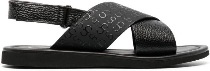 Casadei Adria pebbled-leather sandals Black