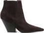 Casadei Anastasia 100mm Western-style suede boots Brown - Thumbnail 1