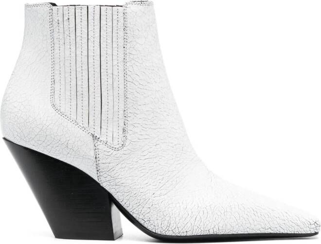 Casadei Anastasia 80mm leather boots White