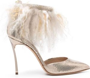 Casadei Annabelle 105mm leather pumps Neutrals