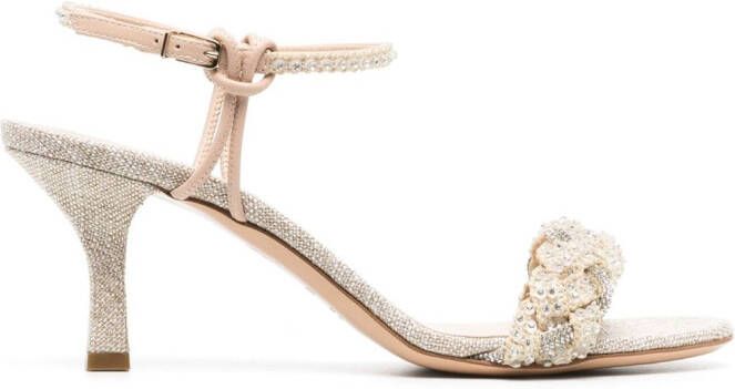 Casadei Astro 60mm embellished sandals Neutrals