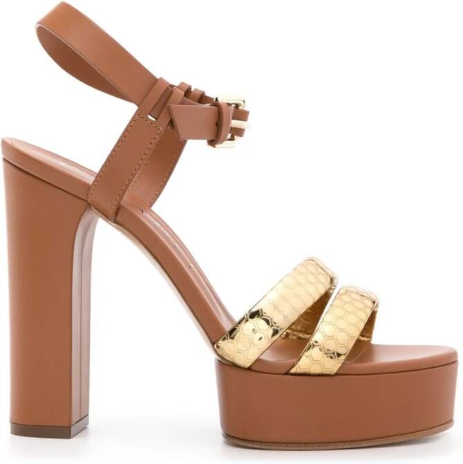 Casadei Atomium Betty 120mm sandals Gold