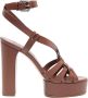 Casadei Betty 120mm leather sandals Brown - Thumbnail 1