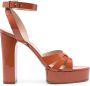 Casadei Betty 120mm platform leather sandals Orange - Thumbnail 1