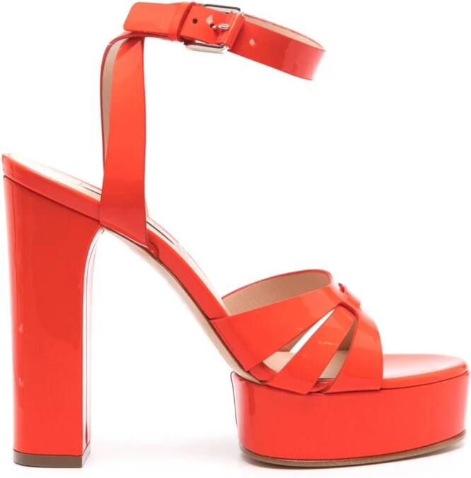 Casadei Betty 130mm patent leather sandals Red