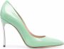 Casadei Blade 110mm leather pumps Green - Thumbnail 1