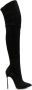 Casadei Blade 115mm above-knee suede boots Black - Thumbnail 1