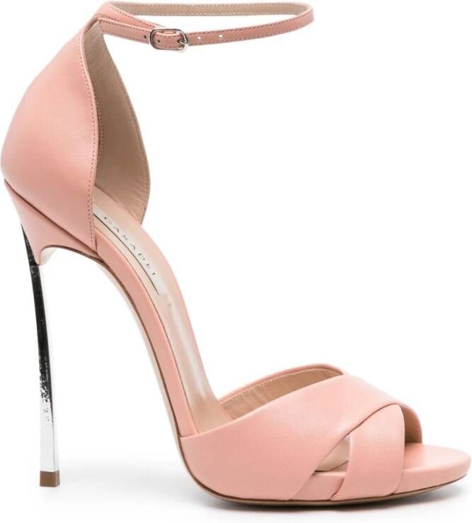 Casadei Blade 115mm leather sandals Pink