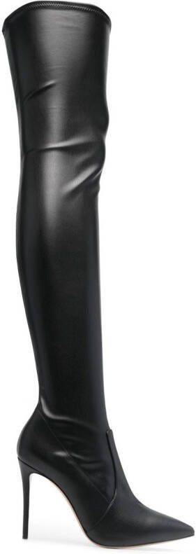 Casadei Julia 115mm knee-high boots Black