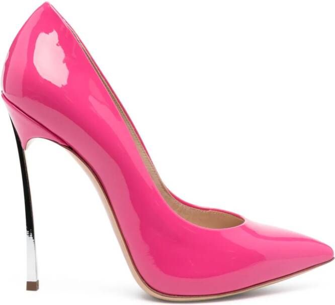 Casadei Blade 120mm patent leather pump Pink