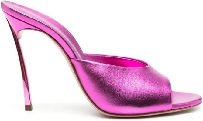 Casadei Blade Flash100mm patent-leather mules Pink