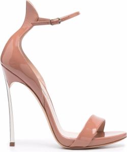 Casadei Blade patent-leather sandals Pink