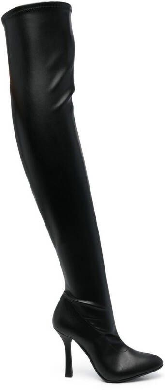 Casadei Blade thigh-high leather boots Black