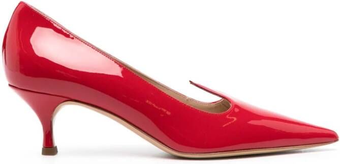 Casadei Blaze 57mm patent-leather pumps Red