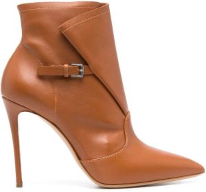 Casadei buckled leather boots Brown