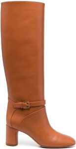 Casadei buckled-strap 75mm knee boots Brown