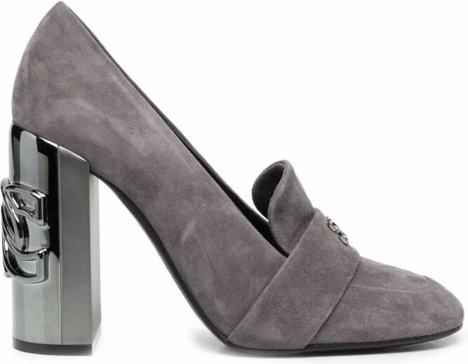 Casadei C-Chain block-heel pumps Grey