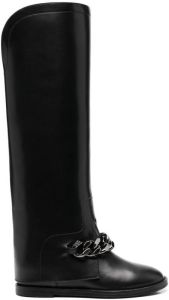 Casadei C-Chain Galapagos knee boots Black