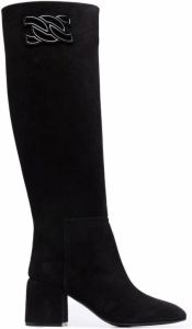 Casadei C-Chain knee-length boots Black