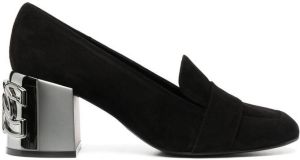 Casadei C-chain suede pumps Black