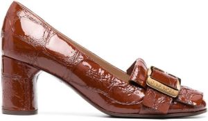 Casadei calf-leather mid-block heels Brown