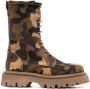 Casadei camouflage lace-up boots Brown - Thumbnail 1