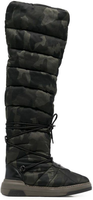 Casadei camouflage-print padded boots Green