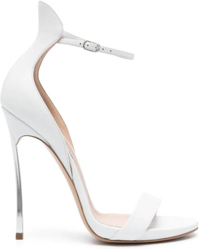 Casadei Cappa Blade 115mm leather sandals White