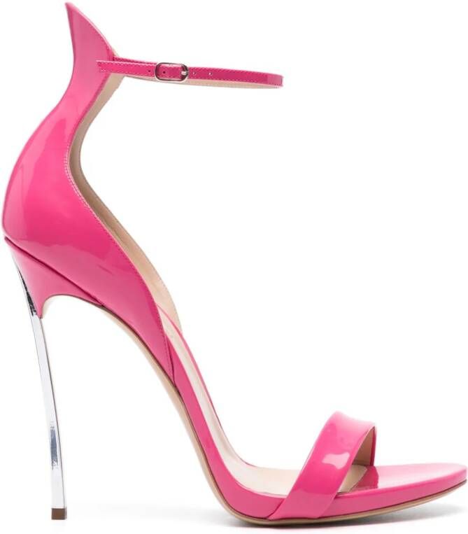Casadei Cappa Blade 120mm leather sandals Pink