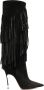 Casadei Cassidy 110mm fringed suede boots Black - Thumbnail 1