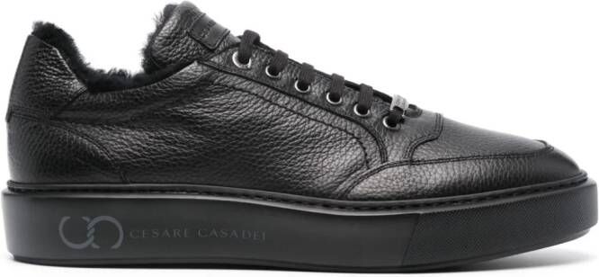 Casadei Cervo leather sneakers Black