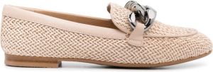 Casadei chain-detail leather loafers Pink