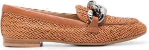 Casadei chain-detail loafers Brown