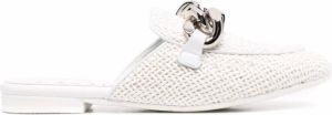 Casadei chain-link leather mules White