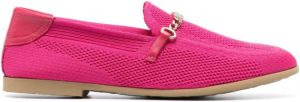 Casadei chain-trim mesh loafers Pink