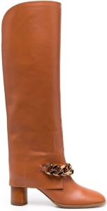 Casadei chunky chain boots Brown