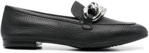 Casadei chunky chain-link leather loafers Black