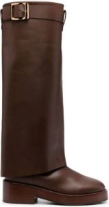 Casadei Cleo 70mm buckled leather boots Brown