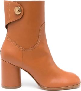 Casadei Cleo 80mm leather boots Brown