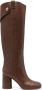 Casadei Cleo 80mm leather boots Brown - Thumbnail 1