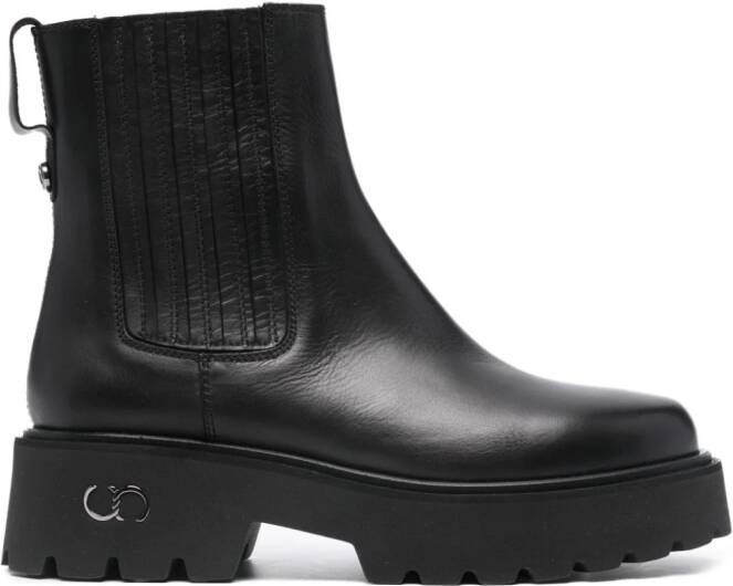Casadei Congo leather ankle boots Black