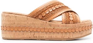 Casadei cork platform sandals Brown