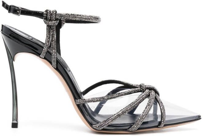 Casadei crystal-embellished 115mm heel pumps Black