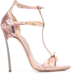 Casadei crystal-embellished 115mm heel sandals Pink