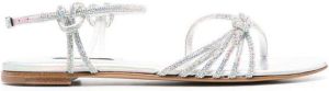 Casadei crystal embellished flat sandals Silver