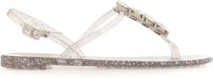Casadei crystal strap jelly sandals Silver