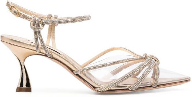 Casadei crystal strappy-design sandals Gold