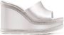 Casadei crystal-trim 130mm wedged mules Silver - Thumbnail 1
